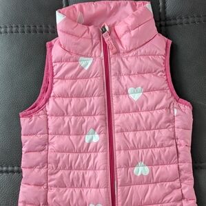 Amazon Essentials Pink Heart Puffer Vest